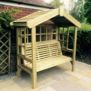 Tromin Wooden Large Cottage Garden Seating Bench In Natural