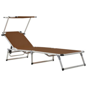 Alfresco Outdoor Aluminium Folding Sun Lounger in Brown