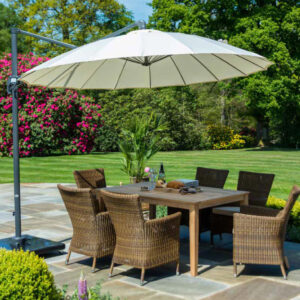 Aviro Garden Ecru Polyester Round Alu Cantilever 3.0m Parasol with Plastic Base