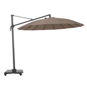 Aviro Garden Taupe Polyester Round Alu Cantilever 3.0m Parasol with Plastic Base