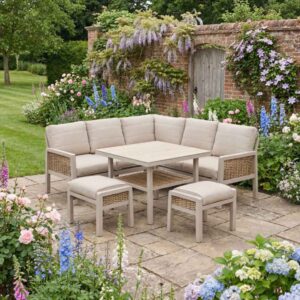 Orbit Aluminium Outdoor Compact Dining Set in Beige