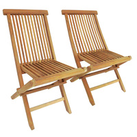 Teak Folding Chairs - Set Of 2