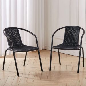 3/5pcs Garden Patio Dining Set Outdoor Furniture - 2 Chairs with a Table / Black
